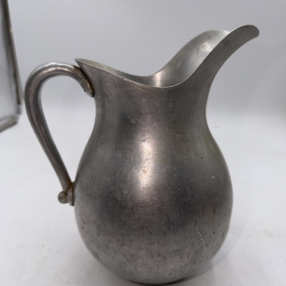 Vintage Dsitressed Aluminum MirrorPITCHER Good Housekeeping Farm House